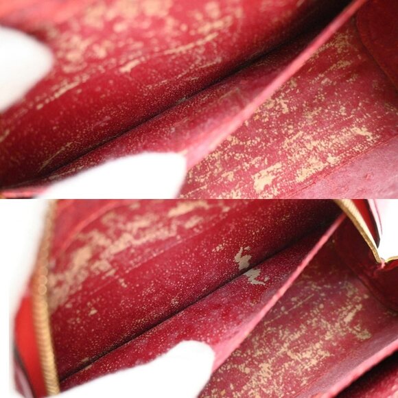 LOUIS VUITTON LV Logo Dauphine MM Pouch Bag Epi Leather Red - Picture 9 of 15